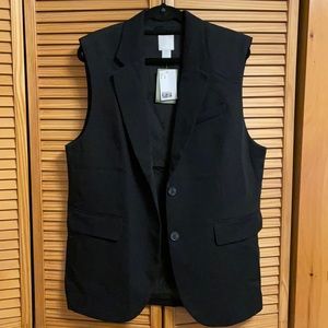 H&M Sleeveless Black Blazer Vest
